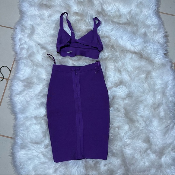 Boutique purple bandage skirt set size M - Picture 2 of 3